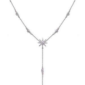 Open to Offers! Elegant Silver Star Pendant Necklace, Y Shape, Sterling, Dainty